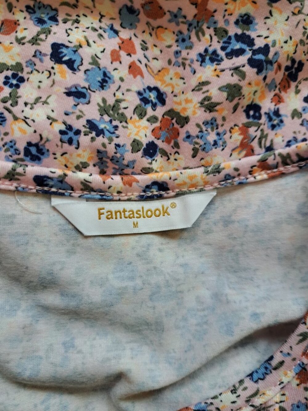 Fantaslook Floral Print Pleated Tunic Top Size Medium - Picture 5 of 9